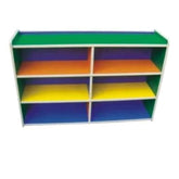 Huitich toy chest organizer with colorful storage shelves in green orange yellow and blue